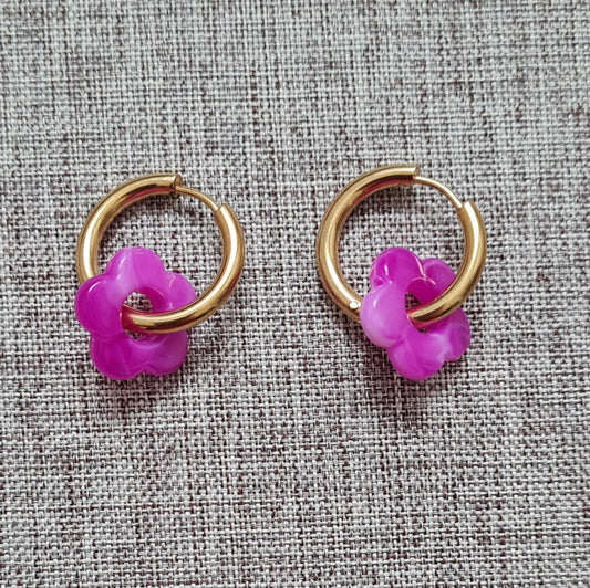 Boucles d'oreilles violet