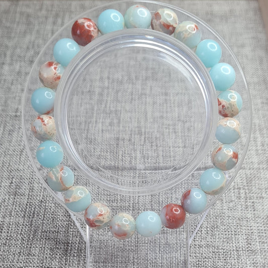 Bracelet en aventurine:Harmonie entre ciel et terre.