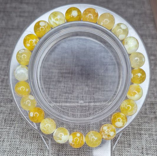 Bracelet agate jaune : Énergie positive et bonne humeur garanties.