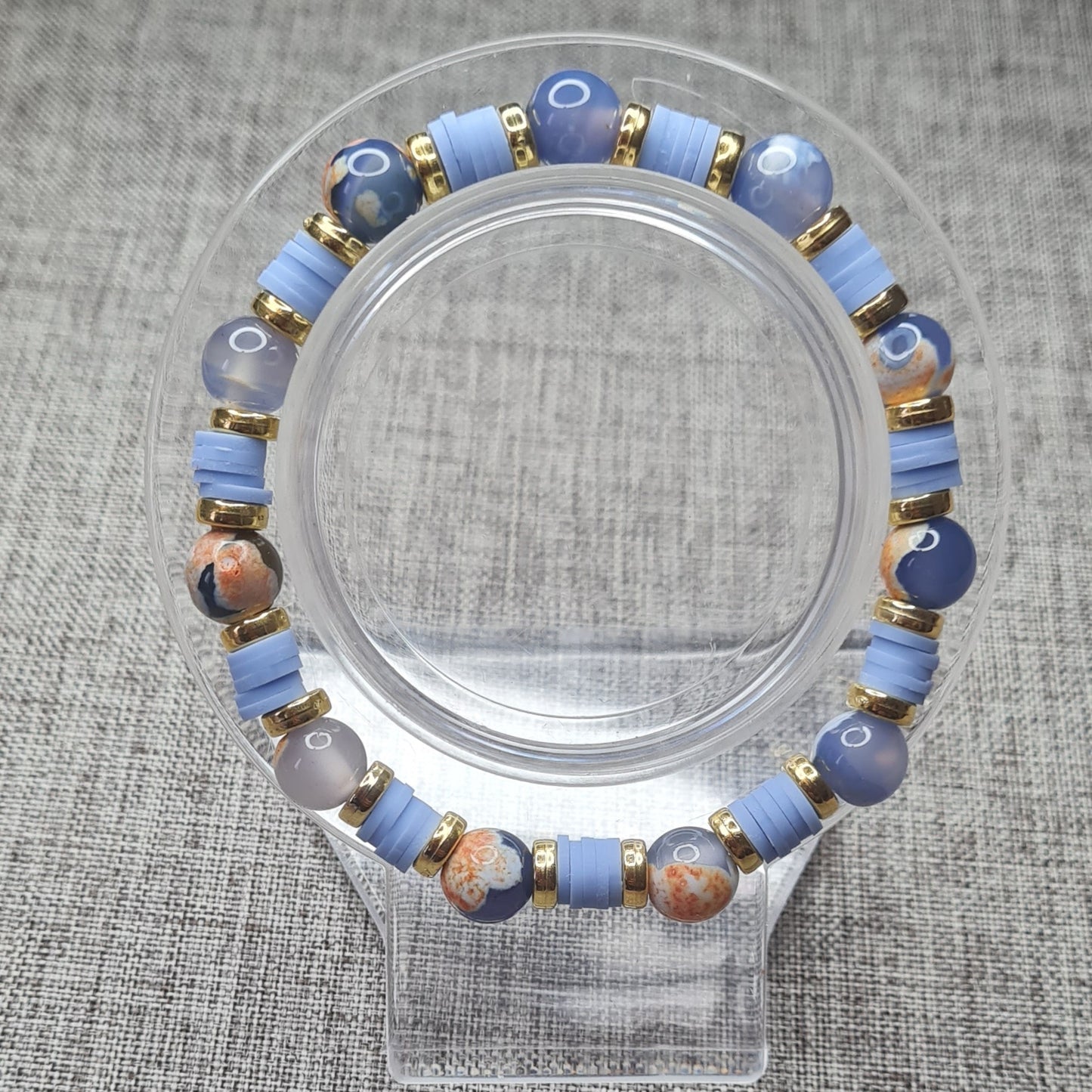 Bracelet en agate bleue