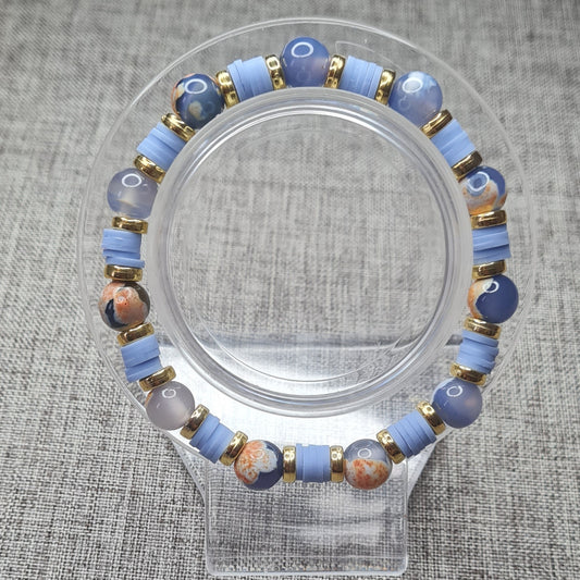 Bracelet en agate bleue