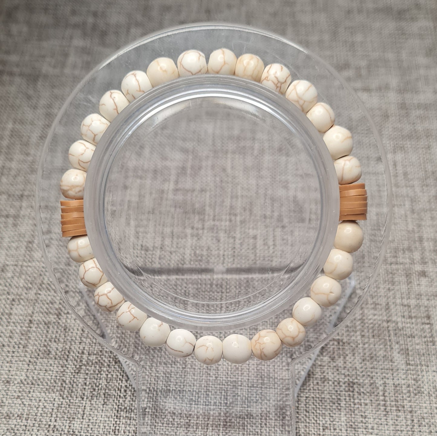 Bracelet en howlite blanche: Paix intérieure