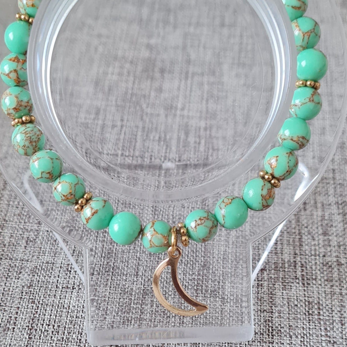 Bracelet en perles turquoise :Bonne humeur