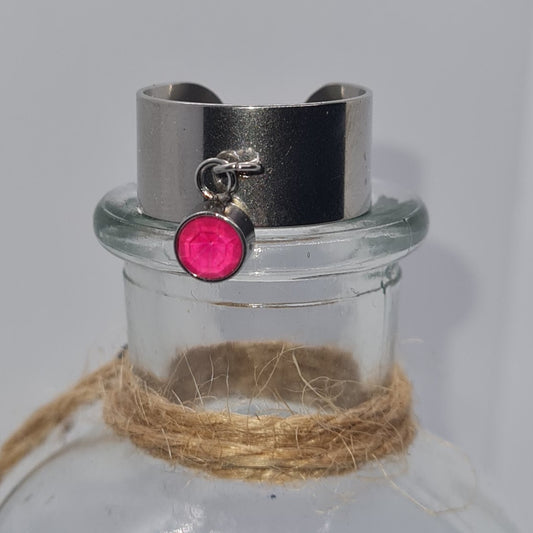 Bague perle rose