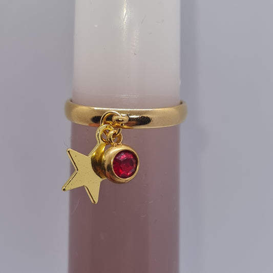 Bague perle rouge