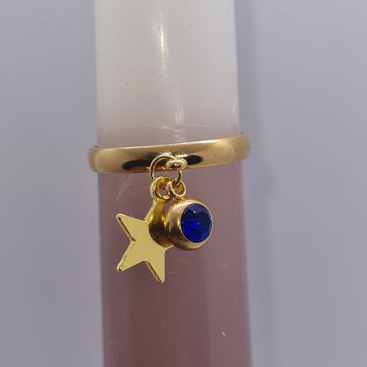 Bague étoile bleue